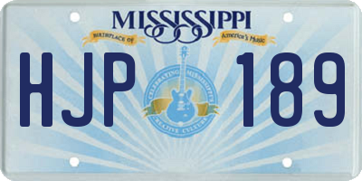 MS license plate HJP189