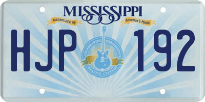MS license plate HJP192