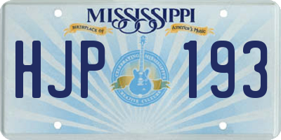MS license plate HJP193