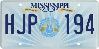 MS license plate HJP194