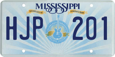MS license plate HJP201