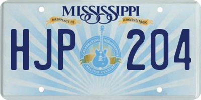 MS license plate HJP204