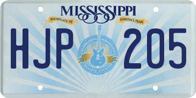 MS license plate HJP205