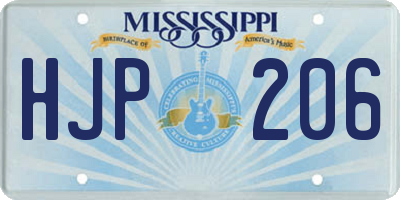 MS license plate HJP206