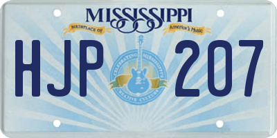 MS license plate HJP207