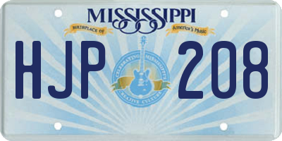 MS license plate HJP208