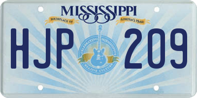 MS license plate HJP209
