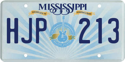 MS license plate HJP213