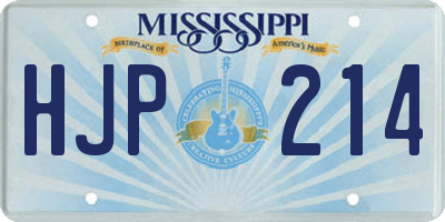 MS license plate HJP214