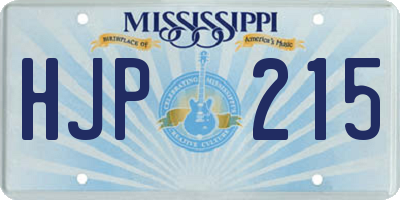 MS license plate HJP215