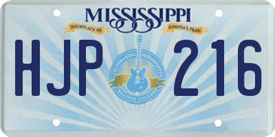 MS license plate HJP216