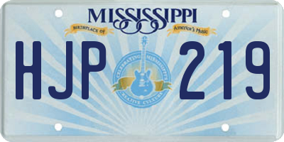 MS license plate HJP219