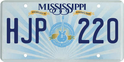 MS license plate HJP220
