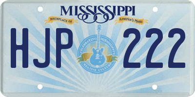 MS license plate HJP222