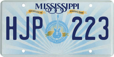 MS license plate HJP223