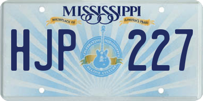 MS license plate HJP227