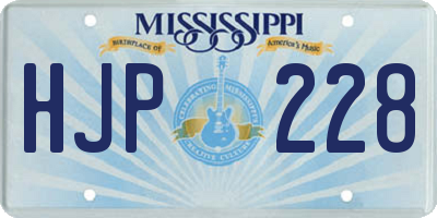 MS license plate HJP228