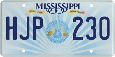 MS license plate HJP230