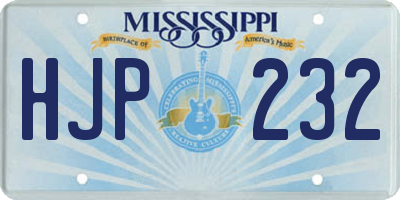 MS license plate HJP232