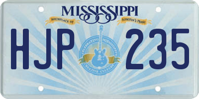 MS license plate HJP235