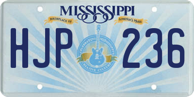 MS license plate HJP236