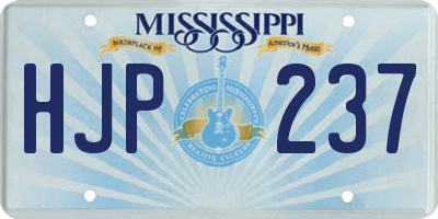 MS license plate HJP237