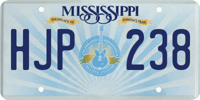 MS license plate HJP238