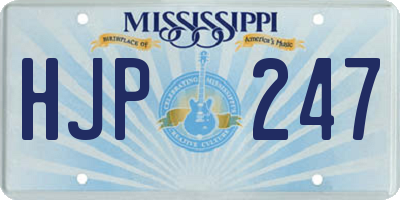 MS license plate HJP247