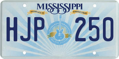 MS license plate HJP250