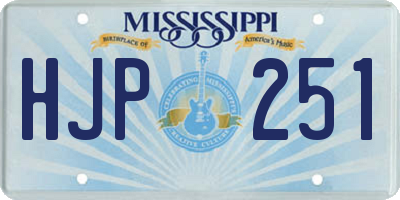 MS license plate HJP251