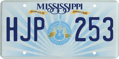MS license plate HJP253