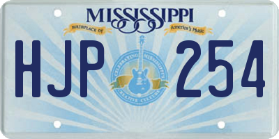 MS license plate HJP254