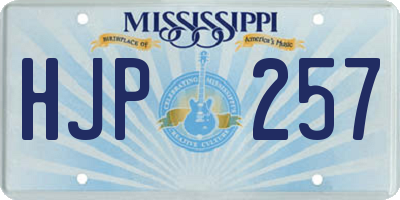 MS license plate HJP257