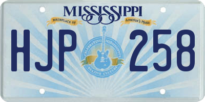 MS license plate HJP258