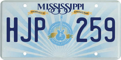 MS license plate HJP259