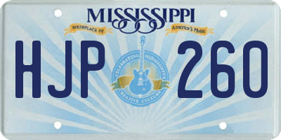 MS license plate HJP260