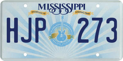 MS license plate HJP273