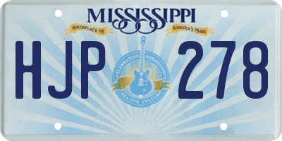 MS license plate HJP278