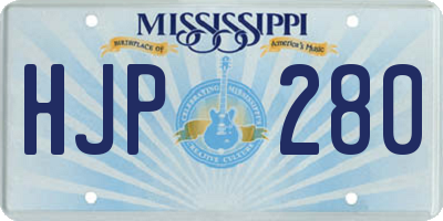 MS license plate HJP280