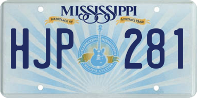 MS license plate HJP281