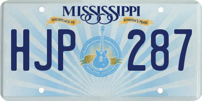 MS license plate HJP287