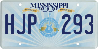 MS license plate HJP293