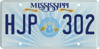 MS license plate HJP302