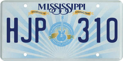 MS license plate HJP310