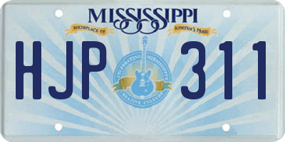 MS license plate HJP311