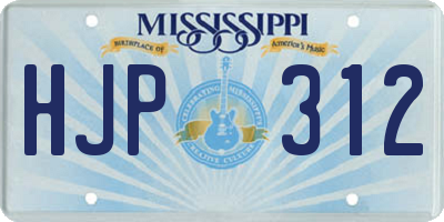 MS license plate HJP312