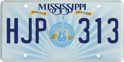 MS license plate HJP313