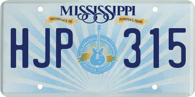 MS license plate HJP315