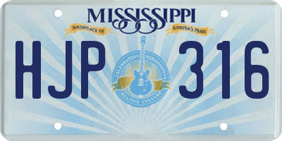 MS license plate HJP316