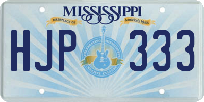MS license plate HJP333
